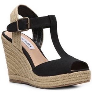 Black Wedge Heels Espadrilles